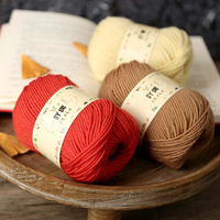 4ply Thick Ring Spun Wool/Acrylic Blended Yarn Hand Knitting Scarf Sweater Hat Dyed Pattern Anti-Static Alkali-Proof