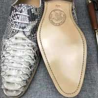 Chaussures habillées pour hommes tendance de haute qualité en cuir de serpent véritable, chaussures décontractées pour homme, chaussures formelles personnalisées de luxe à motif serpent pour hommes