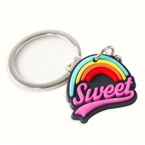 Custom Made Keychain Soft 3D Rubber PVC Key Chain Cartoon Letter Logo PVC Keyring - Product Image 3