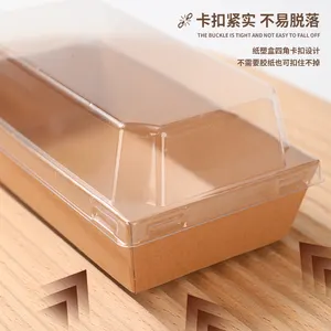 โรงงานจีนบรรจุภัณฑ์ขนมหวานกล่องเค้กคราฟท์ขนาดใหญ่พร้อมกล่องกระดาษแซนวิชทรงสี่เหลี่ยมฝาปิด