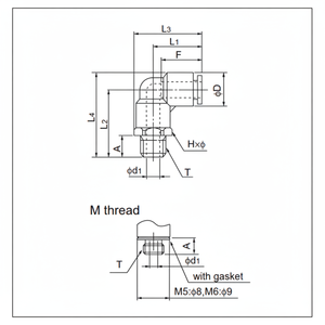 Pièces pneumatiques NITTA Push One E Series EL1/2-PT - Product Image 1