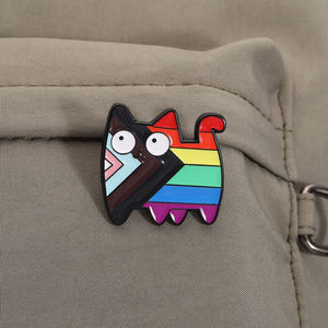 Arcobaleno gatto smalto Pin LGBT orgoglio colorato gattino cartone animato animale spilla distintivo gioielli regalo per gli amici all'ingrosso - Product Image 1