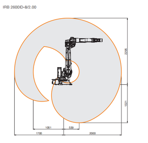Six Axis PLC Engine Welding Robot Arm Integrated <b>Cable</b> Load 8kg IRB 2600ID-8/2.00 for - Product Image 2
