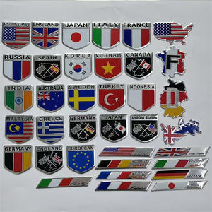 3D aleación de aluminio Italia Francia Suecia Reino Unido EE. UU. Bandera Nacional coche pegatina insignia rejilla emblemas motocicleta calcomanía decoración <span class=keywords><strong>Logo</strong></span> - Product Image 2