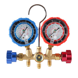 Hongsen Dual Gauge Kit 1/4SAE Copper Valve For R22 R134a Refrigerant Charging - Product Image 2