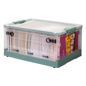 Younai Storage Boxes with Lids Clear Stackable Lidded Storage Containers Collapsible Storage Box With Wheels