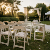 Chaise pliante en résine MULIGNA pour événements, blanche, portable, pour jardin, terrasse, salle à manger, Wimbledon, idéale pour les fêtes en extérieur