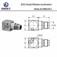 Akselerometer Triaksial IEPE Miniatur Tahan Guncangan Tinggi ±1000g Sensor Akselerasi Getaran ICP 40kHz Transduser Piezoelektrik 3 Sumbu