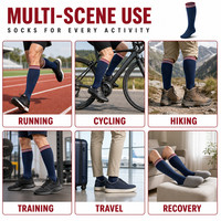 Chaussettes de compression sportives mi-hautes en tricot pour hommes, chaussettes de course et d'entraînement, soutien musculaire, élastiques, anti-odeurs, chaussettes personnalisées