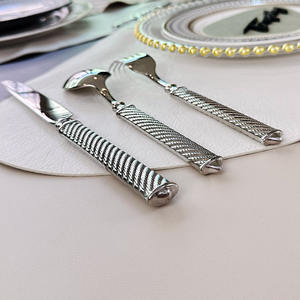 DF BC Fashion Nuevo Juego de Cubiertos de Acero Inoxidable con Mango Martillado Especial: Cuchillo de Mesa, Cuchillo para Carne, Tenedores de Mesa, Tenedores para Postre, Personalizado - Product Image 5