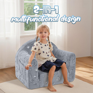 Fauteuil pliant pour enfants Giving Tree avec repose-pieds pour les tout-petits de 2 ans et plus, couleur bleue - Product Image 4