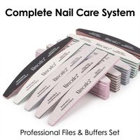Juego de 50 Limas de Uñas Profesionales de Doble Esponja EVA, Grano 80/100/150/180/240, Papel de Lija, Herramientas para Manicura de Salón