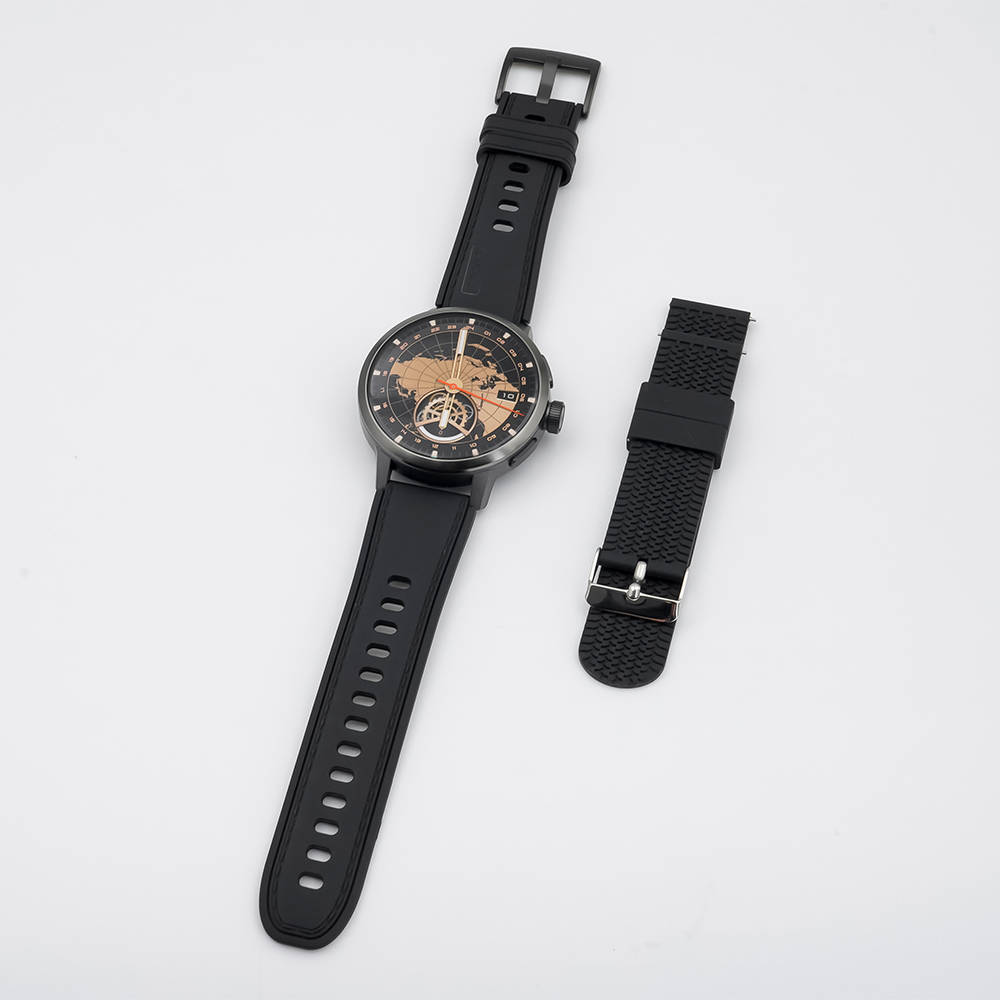 Negro (correa de silicona negro libre)