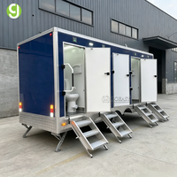Remorque de toilettes mobiles entièrement personnalisable Goeasy, remorque WC portable, extérieur couleur personnalisée pour l'image de marque des entreprises de location