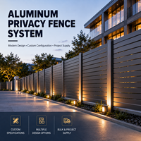 Panneaux de clôture modernes en aluminium, clôture à lattes personnalisée pour l'intimité, pour cour arrière, cour intérieure et limite de propriété