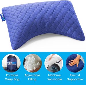 Oreiller de voyage personnalisé lavable et réglable avec sac à dos à cordon, mini oreiller de voyage pour le cou, le dos et le soutien lombaire - Product Image 2