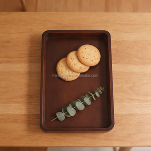 Piring Sajian Persegi Panjang Modern dari Kayu Akasia Ramah Lingkungan Tahan Lama Warna Walnut, Papan Charcuterie Serbaguna - Product Image 4