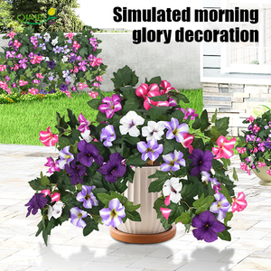 Flores artificiales de gloria de la mañana, flores de imitación colgantes de glicinia, cesta colgante de plantas, <span class=keywords><strong>petunias</strong></span> para decoración de jardines al aire libre - Product Image 5