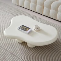 Table basse nuage de luxe française, design moderne et créatif, style blanc et crème, pour petit salon – Nouveauté 2026, vente chaude, quantité minimale de commande 50 pièces