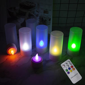 Remote Control LED <strong>Tea</strong> <strong>Lights</strong> 7 Color Changing Set of 6 Rechargeable Candles with Charging Station for Halloween <strong>Christmas</strong> - Product Image 5