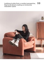 Luxuriöser Italienischer Mid-Century Ästhetik-Sessel mit Gefalteten Armlehnen, Premium PU-Leder Einzelsessel, Moderner Maßgefertigter Sitzkomfort für Wohnzimmer