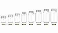 Frasco de Vidrio Hermético con Tapa de Clip, Tamaño Completo de 500ml-5000ml |   Frasco Hermético para Fermentación de Dulces |   Serigrafía OEM ODM Xuzhou
