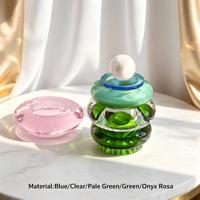 Bonbonnière Perla en cristal faite à la main, boîte de rangement décorative en verre, ornement de table de luxe pour la maison, cadeau personnalisé en cristal