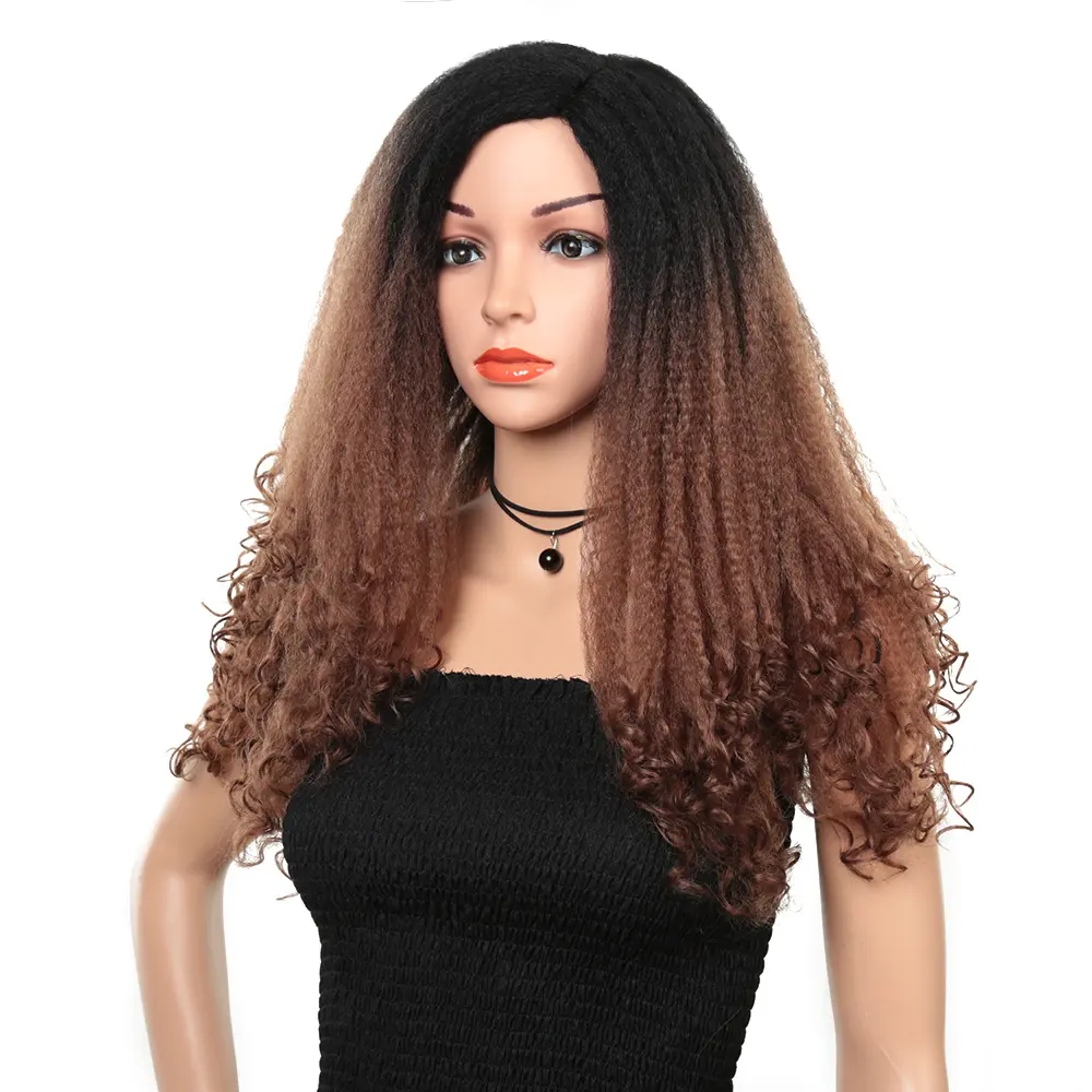 Afro Kinky Straight Curly Synthetic Hair Wigs Hair For Black Women