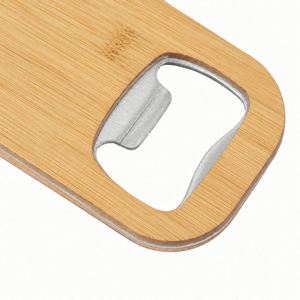 Custom Logo Eco Friendly Bamboo Bottle Opener Keychain Portable Metal Key <b>Ring</b> for Bar and Restaurant Giveaways - Product Image 2