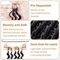 Extensiones de Cabello Humano con Ondas Profundas, Listas para Enviar, con Acabado Invisible sin Nudos, Integración Perfecta, Nudos Milagrosos
