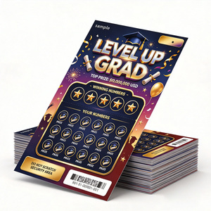 Cartes à gratter de loterie personnalisées en papier, impression sur mesure, gagnant instantané, vente en gros, conception gratuite, fabricant - Product Image 1