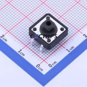 TS1273FTCJ-H Tactile Switch Through hole-4P,12x12mm Switch Single Pole Single Throw Rectangle Button 2.5N Through Hole - Product Image 1