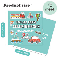 Vente en gros de livres de coloriage personnalisés pour enfants, livres de dessin pour l'éducation précoce des enfants, impression de livres de couleur de voiture et de camion de dessin animé mignon