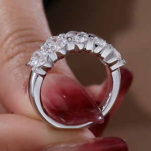 10k 14k 18k oro bianco taglio ovale diamanti certificati IGI fatto a mano su misura di nozze anelli di alta gioielleria per coppie Online - Product Image 2