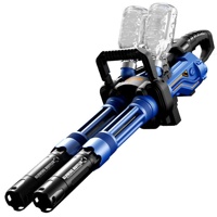 NOUVEAU Pistolet à gel électrique automatique Gatling de grande taille avec double canon, pistolet à gel Gatling, jouet de tir en plein air
