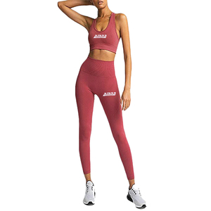 Wholesale Women Sport Bra and Yoga Pants <b>Set</b> Fitness High Waist Gym Wear - Product Image 5
