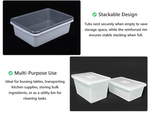 <span class=keywords><strong>Caja</strong></span> <span class=keywords><strong>de</strong></span> Plástico PE Resistente para Almacenamiento <span class=keywords><strong>de</strong></span> Alimentos en Restaurantes, Recolección <span class=keywords><strong>de</strong></span> Vajilla y Contenedor para Lavavajillas - Product Image 6