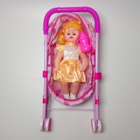 Poussette de poupée souple pour enfants, ensemble de jeu de rôle, cadeau idéal pour filles et garçons - Grande vente