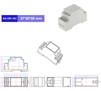 36.3x90.2x57.5mm Nouveau Design Boîtier de commande en plastique électrique 6 Points Fonctionne sur mesure Rail Din Boîtier Pcb Boîtier en plastique Rail Din