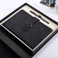 Carnet de notes d'affaires avec logo personnalisé en cuir PU à fermeture magnétique avec boîte et stylo planificateur A5 Journal de bureau Notes à couverture rigide