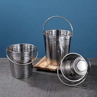 Ember Es Batu Portabel Komersial Desain Minimalis Modern Bahan Stainless Steel Tebal untuk Bir Anggur Merah