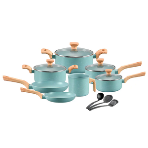 Juego de Ollas de Aluminio Azul de 14 Piezas con Revestimiento Cerámico Moderno, Apto para Horno y Lavavajillas, para Cocinas de Gas e Inducción - Product Image 3