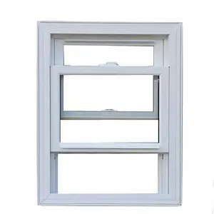 UPVC kostengünstiges Hurrikan-Sicherheits-Stichglass mit Single- und Double-Hang-Fenster mit Sicherheitsgittern und Grills