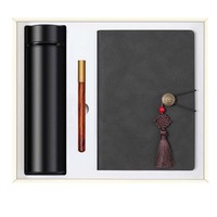 GemFully New Design Travelers Leather Diary Journal Writing NoteBook Coffee Vacuum Cup Stationary Gift Set
