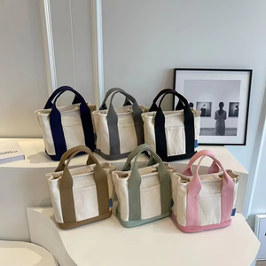 Bolsa de Mano de Lona de Algodón Verde Personalizada de Alta Calidad, Estilo Moderno para Mujer, Cierre de Cremallera, para Todas las Temporadas, Compras, Uso Diario Informal - Product Image 3