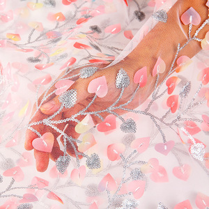 3D Flora Tulleเลื่อมผ้า 3D Spitze ผ้าน้ําที่ละลายน้ําได้ผ้าตาข่ายสําหรับเด็กผู้หญิงน่ารักลูกไม้ผ้า - Product Image 6