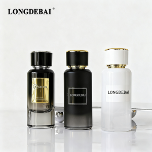 Wholesale Luxury Round Perfume Glass <b>Bottle</b> Empty Pump Sprayer Crimp Clear 50ml Perfume <b>Bottle</b> with Metal Label - Product Image 4