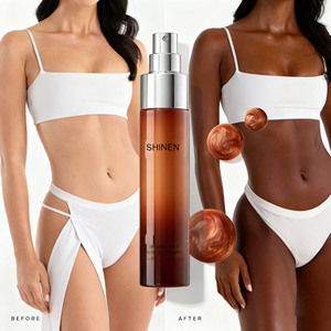 Spray de niebla de coco Niebla de bronceado con brillo dorado Etiqueta privada Bronceado Niebla de autobronceado - Product Image 2