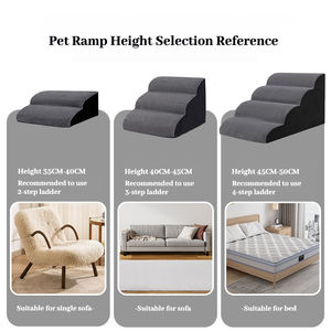 Rampa para Perros Pequeños, Curva, Duradera, Lavable, de Espuma Gris, para Interiores, Cama Alta para Mascotas, Escalera de Espuma para Perros, Escalera para Perros para Cama - Product Image 4