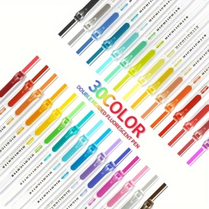 Năm Mới Thiết Kế Hai Đầu Mềm Pastel Huỳnh Quang Bút Thiết Lập Xiên Bàn Chải Tip <span class=keywords><strong>Highlighters</strong></span> Cho Trường Dòng Bản Vẽ - Product Image 1